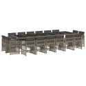 17-CZ. ZESTAW MEBLI OGRODOWYCH Z PODUSZKAMI SZARY RATTAN PE