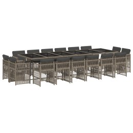 17-CZ. ZESTAW MEBLI OGRODOWYCH Z PODUSZKAMI SZARY RATTAN PE