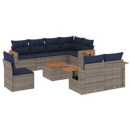 9-CZ. ZESTAW WYPOCZYNKOWY DO OGRODU Z PODUSZKAMI SZARY