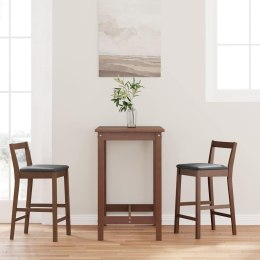 HOKERY BAROWE Z PODUSZKAMI 2 SZT. BRĄZOWE LITE DREWNO GUMOWE