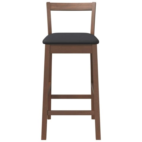 HOKERY BAROWE Z PODUSZKAMI 2 SZT. BRĄZOWE LITE DREWNO GUMOWE