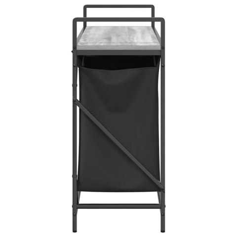 KOSZ NA PRANIE 2 PRZEGRODY Z PÓŁKĄ SZARY DĄB SONOMA