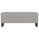 ŁAWKA JASNOSZARA 100X35X41CM TAPICEROWANA TKANINĄ