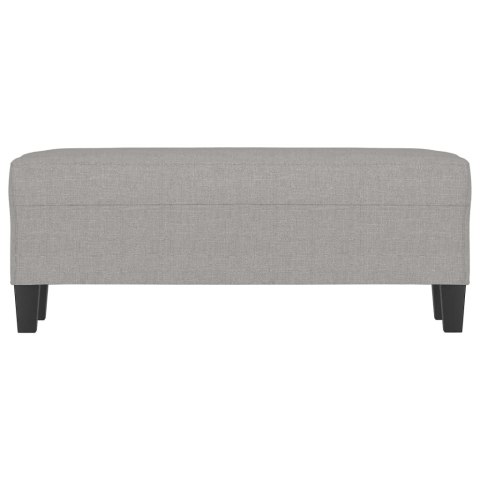 ŁAWKA JASNOSZARA 100X35X41CM TAPICEROWANA TKANINĄ