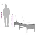 LEŻAK Z PODUSZKĄ JASNOSZARY 55X200X44CM POLIRATTAN