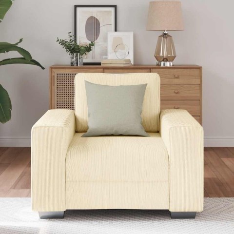 VidaXL Sofa Fotel Kremowy 60 cm Tkanina Kordowa