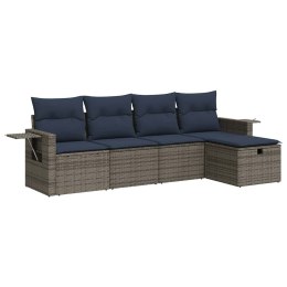 5-CZ. ZESTAW WYPOCZYNKOWY DO OGRODU PODUSZKI SZARY RATTAN PE