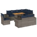 9-CZ. ZESTAW MEBLI OGRODOWYCH Z PODUSZKAMI SZARY POLIRATTAN