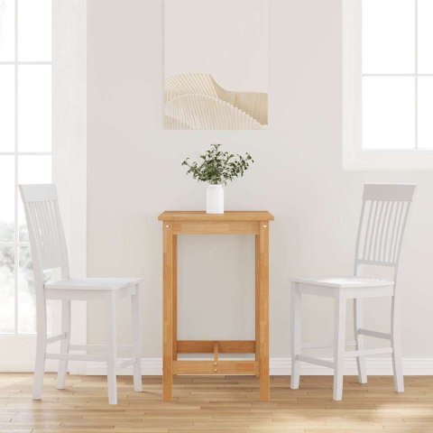 HOKERY BAROWE 2 SZT. BIAŁE LITE DREWNO GUMOWE