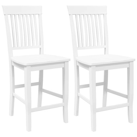 HOKERY BAROWE 2 SZT. BIAŁE LITE DREWNO GUMOWE