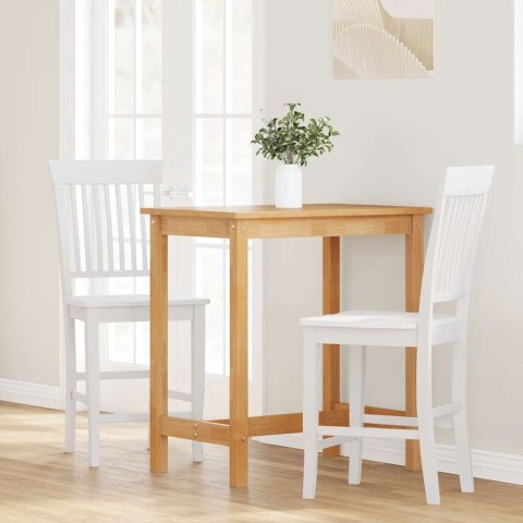 HOKERY BAROWE 2 SZT. BIAŁE LITE DREWNO GUMOWE