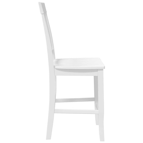 HOKERY BAROWE 2 SZT. BIAŁE LITE DREWNO GUMOWE