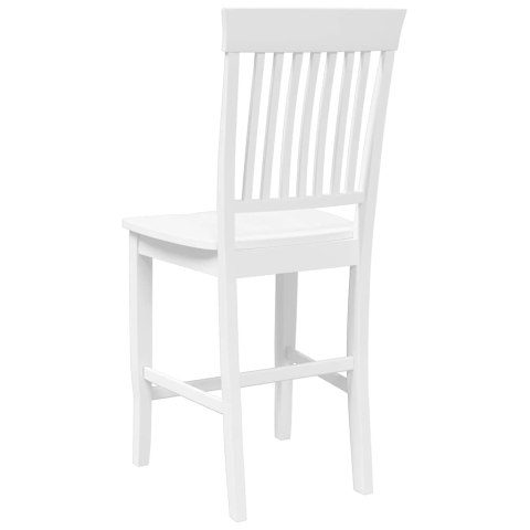 HOKERY BAROWE 2 SZT. BIAŁE LITE DREWNO GUMOWE