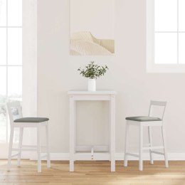 HOKERY BAROWE Z PODUSZKAMI 2 SZT. BIAŁE LITE DREWNO GUMOWE