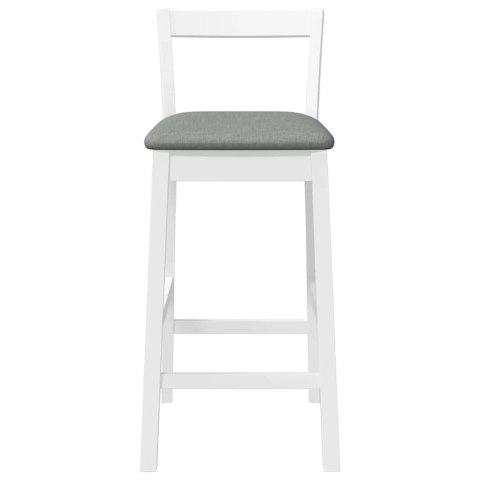 HOKERY BAROWE Z PODUSZKAMI 2 SZT. BIAŁE LITE DREWNO GUMOWE