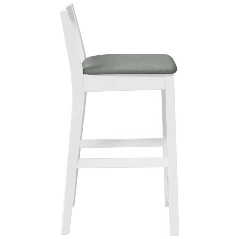 HOKERY BAROWE Z PODUSZKAMI 2 SZT. BIAŁE LITE DREWNO GUMOWE