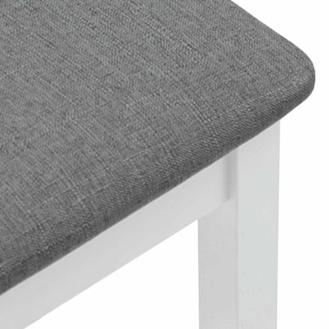 HOKERY BAROWE Z PODUSZKAMI 2 SZT. BIAŁE LITE DREWNO GUMOWE