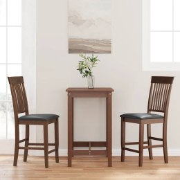 HOKERY BAROWE Z PODUSZKAMI 2 SZT. BRĄZOWE LITE DREWNO GUMOWE