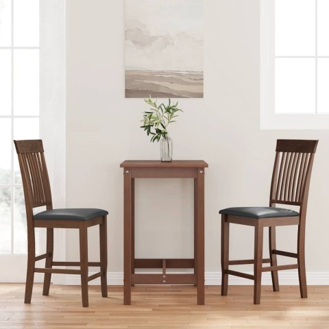 HOKERY BAROWE Z PODUSZKAMI 2 SZT. BRĄZOWE LITE DREWNO GUMOWE