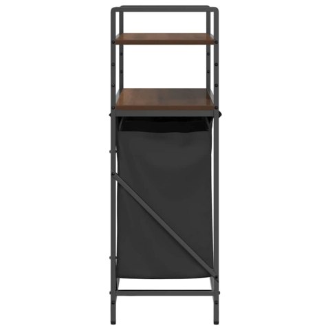 KOSZ NA PRANIE 2 PRZEGRODY Z PÓŁKAMI BRĄZOWY DĄB