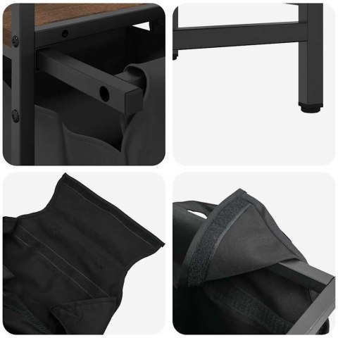 KOSZ NA PRANIE 2 PRZEGRODY Z PÓŁKAMI BRĄZOWY DĄB