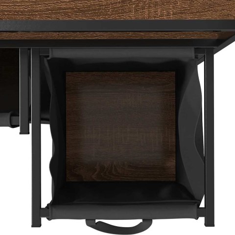 KOSZ NA PRANIE 2 PRZEGRODY Z PÓŁKAMI BRĄZOWY DĄB