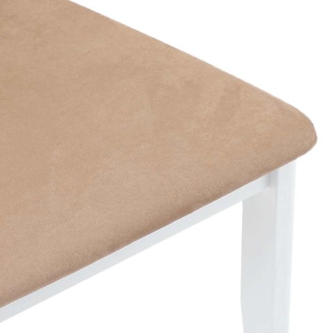 KRZESŁA DO JADALNI Z PODUSZKAMI 2 SZT. BIAŁE LITE DREWNO KAUCZUKOWE