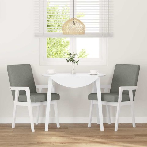 KRZESŁA DO JADALNI Z PODUSZKAMI 2 SZT. BIAŁE LITE DREWNO KAUCZUKOWE