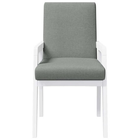 KRZESŁA DO JADALNI Z PODUSZKAMI 2 SZT. BIAŁE LITE DREWNO KAUCZUKOWE