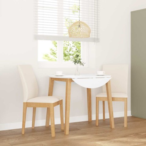 KRZESŁA DO JADALNI Z PODUSZKAMI 2 SZT. LITE DREWNO KAUCZUKOWE