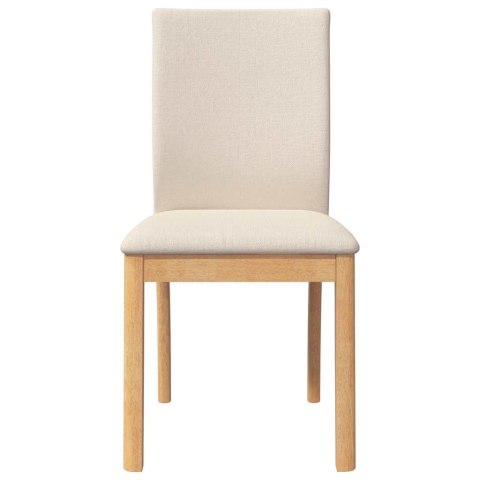 KRZESŁA DO JADALNI Z PODUSZKAMI 2 SZT. LITE DREWNO KAUCZUKOWE