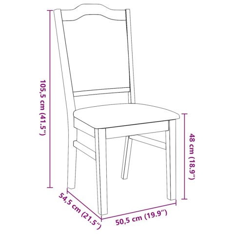 KRZESŁA DO JADALNI Z PODUSZKAMI 2 SZT. LITE DREWNO KAUCZUKOWE
