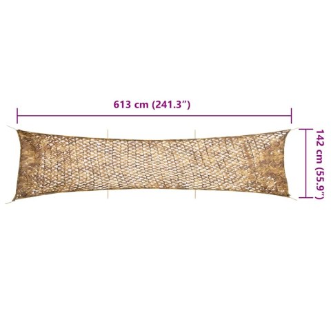 VidaXL Siatka maskująca z torbą do przechowywania 613x138 cm, piaskowa