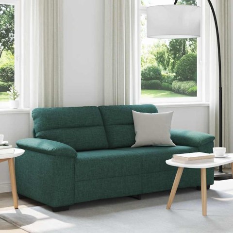 VidaXL Sofa 2-osobowa, ciemnozielona, 140 cm, tkaniną