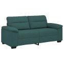 VidaXL Sofa 2-osobowa, ciemnozielona, 140 cm, tkaniną
