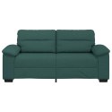 VidaXL Sofa 2-osobowa, ciemnozielona, 140 cm, tkaniną
