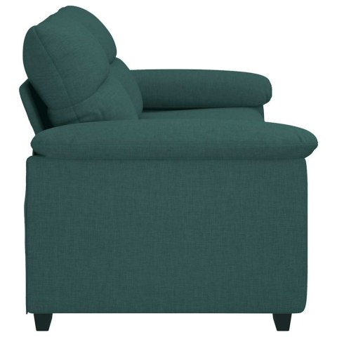 VidaXL Sofa 2-osobowa, ciemnozielona, 140 cm, tkaniną