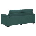 VidaXL Sofa 2-osobowa, ciemnozielona, 140 cm, tkaniną