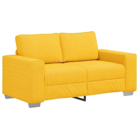 VidaXL Sofa dwuosobowa jasnożółta 120 cm Tkanina sztruksowa