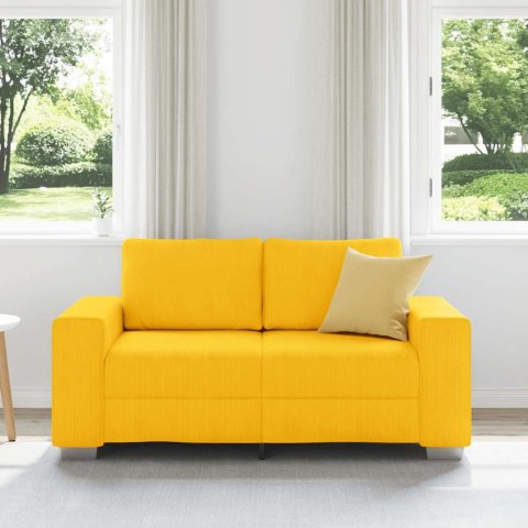 VidaXL Sofa dwuosobowa jasnożółta 120 cm Tkanina sztruksowa