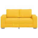 VidaXL Sofa dwuosobowa jasnożółta 120 cm Tkanina sztruksowa