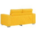 VidaXL Sofa dwuosobowa jasnożółta 120 cm Tkanina sztruksowa