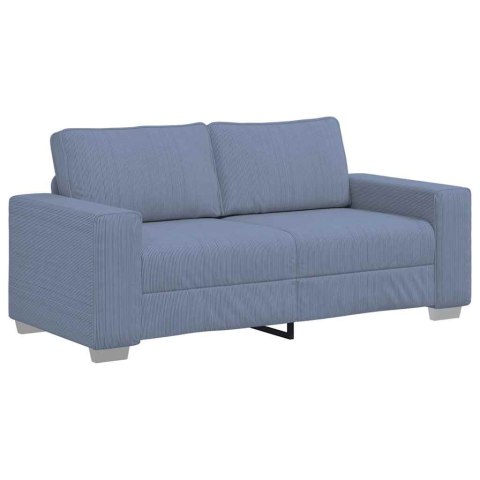 VidaXL Sofa dwuosobowa, niebieska, 140 cm, tkanina sztruksowa