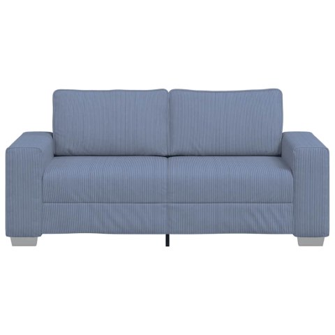 VidaXL Sofa dwuosobowa, niebieska, 140 cm, tkanina sztruksowa
