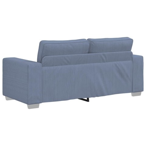 VidaXL Sofa dwuosobowa, niebieska, 140 cm, tkanina sztruksowa