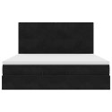 RAMA ŁÓŻKA OTOMANA Z MATERACAMI CZARNA 160X200CM AKSAMIT