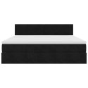 RAMA ŁÓŻKA OTOMANA Z MATERACEM CZARNA 160X200CM AKSAMIT