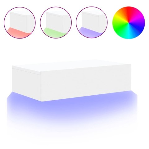 SZAFKA TELEWIZYJNA Z LED BIAŁA 60X35X15,5CM