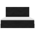 RAMA ŁÓŻKA OTOMANA Z MATERACAMI CZARNA 160X200CM AKSAMIT