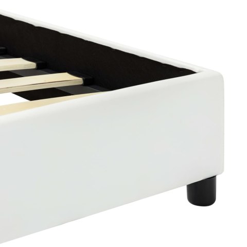 VidaXL Rama łóżka, biała, sztuczna skóra, 90 x 200 cm